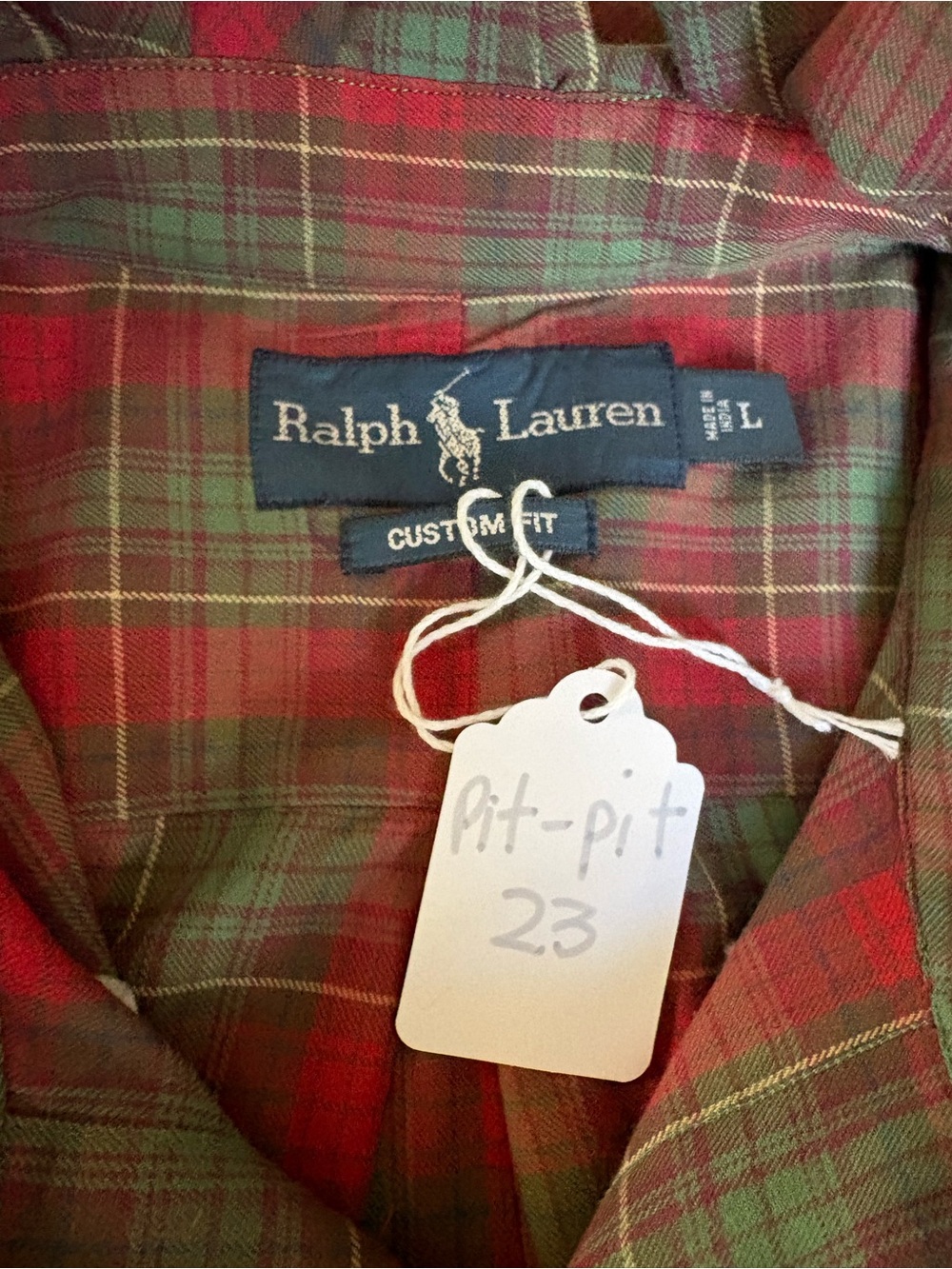 Reworked Ralph Lauren Christmas Plaid Button-Down Shirt - size m/l - Picture 5 of 7